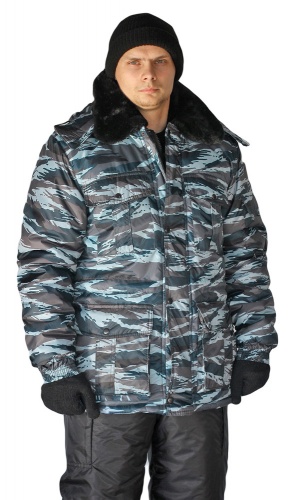Куртка мужская "Охрана" зимняя камуфляж серый "вихрь"