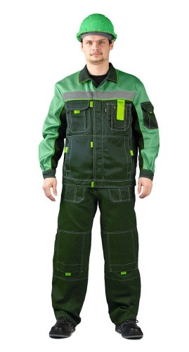 Костюм "РОЛЬФ" куртка/полукомбинезон, цвет: темно-зеленый/светло-зеленый