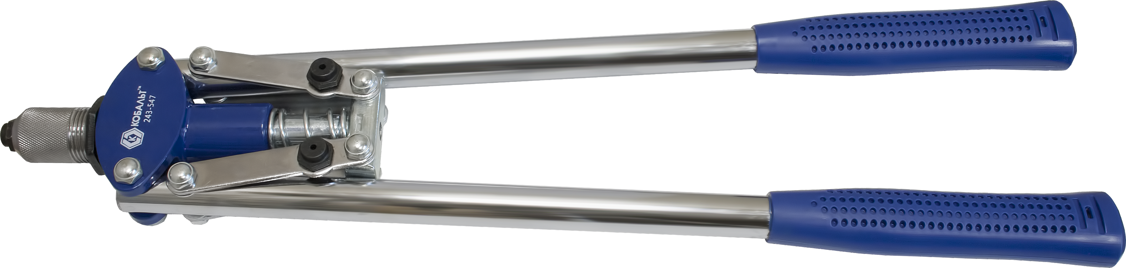 Заклепочник кобальт 430 мм двуручный,заклепки 2,4-3,2-4,0-4,8 мм блистер 