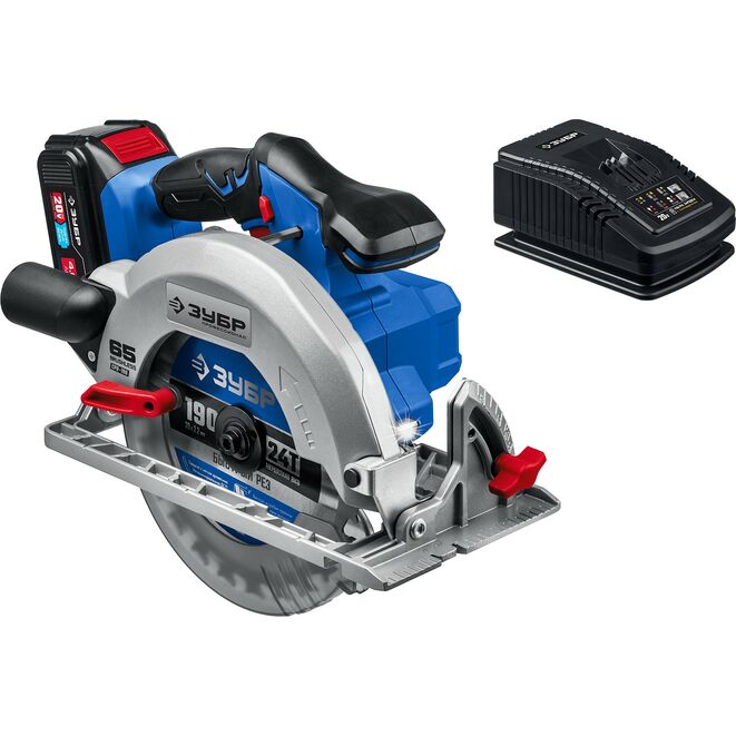 Аккумуляторная пила циркулярная ЗУБР CPB-190-41 (аккум. система 20V MAX LITHIUM PRO) серия ПРОФЕССИОНАЛ
