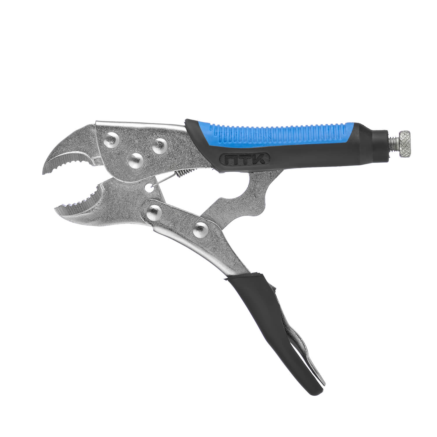 Зажим ручной ПТК, полукруглые губки, с фиксатором, 180мм