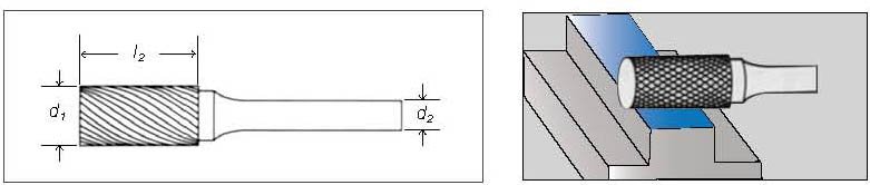 Борфреза твердосплавная SM0160625AD тип A (Lраб=25, Lобщ.=69, dраб=16, dхв=6мм)