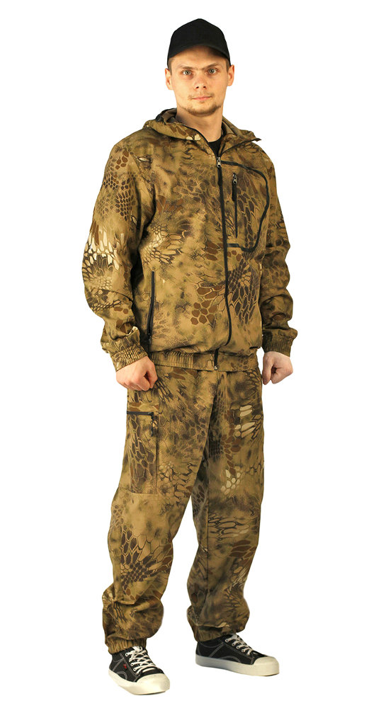 Костюм "ТУРИСТ 1" куртка/брюки цвет: камуфляж "Питон коричневый", ткань: СОРОЧЕЧНАЯ