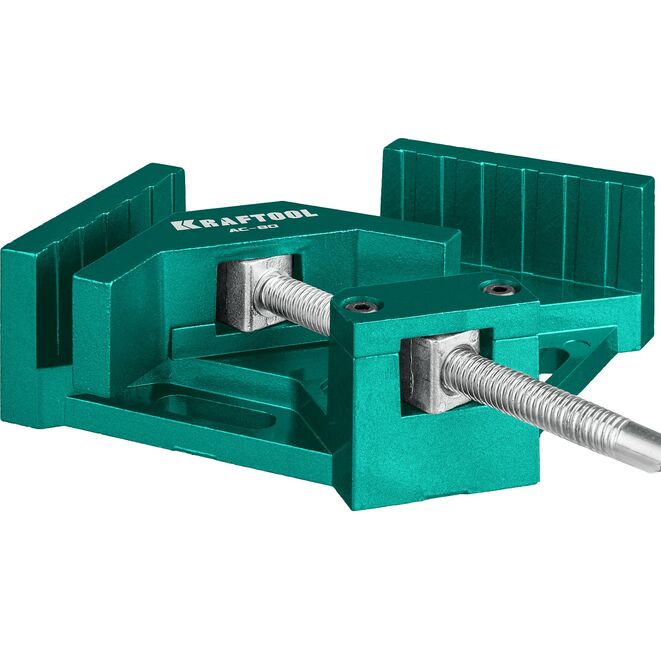 Струбцина угловая KRAFTOOL AC-80, мощная алюминиевая, глубина зажима 70мм