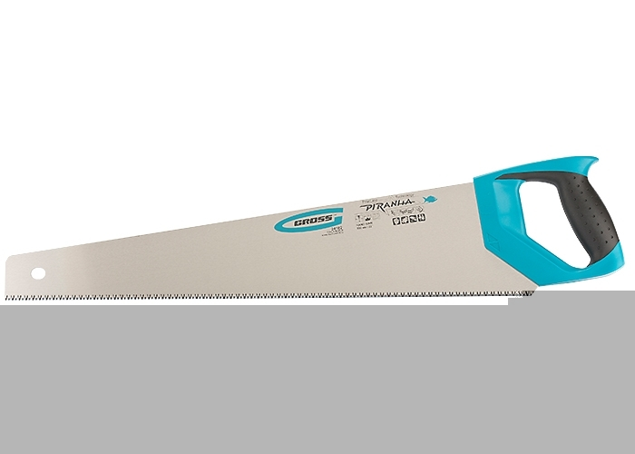 Ножовка по дереву "PIRANHA", 550 мм, 7-8 TPI, зуб - 3D, каленый зуб, 2-х комп. рук-ка GROSS