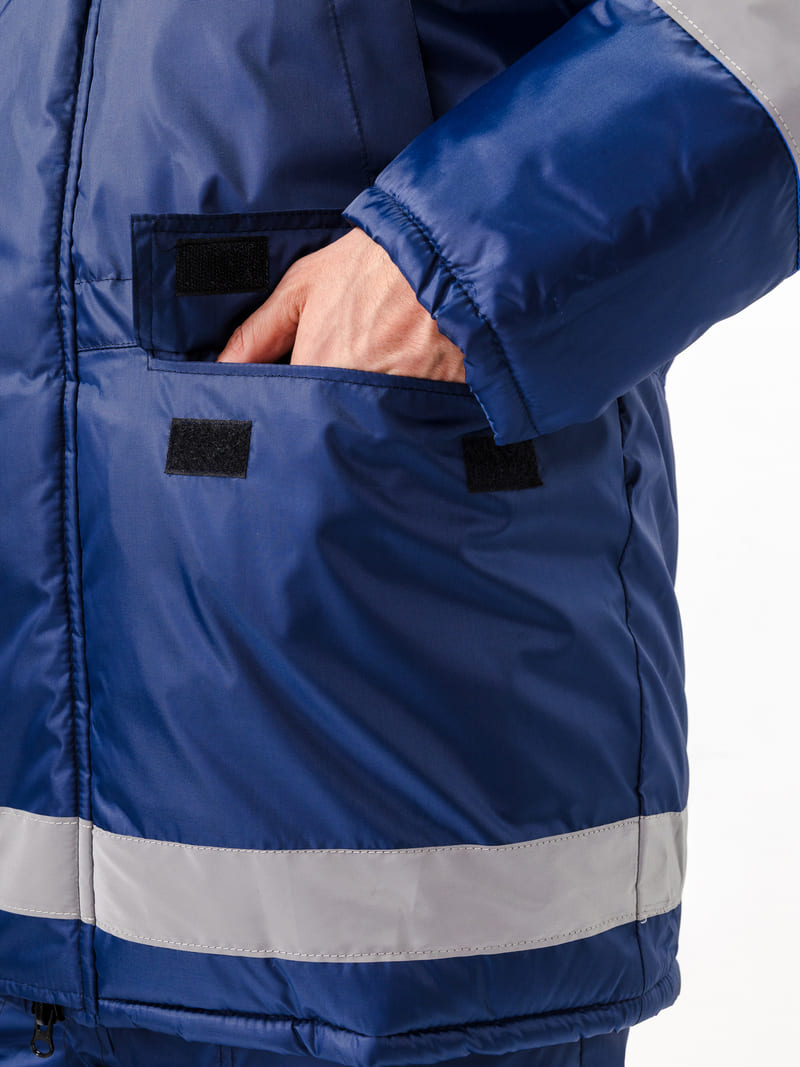 Костюм зимний "СКАНДИН-СОП" куртка/полукомбинезон цвет: темно-синий/василек