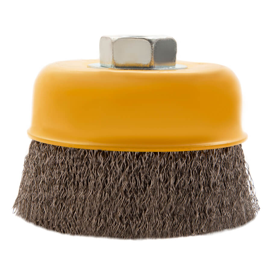 Кордщетка для УШМ DENZEL чашеобразная витая мягкая нержавеющая 75мм х М14 (пров.0,3мм)