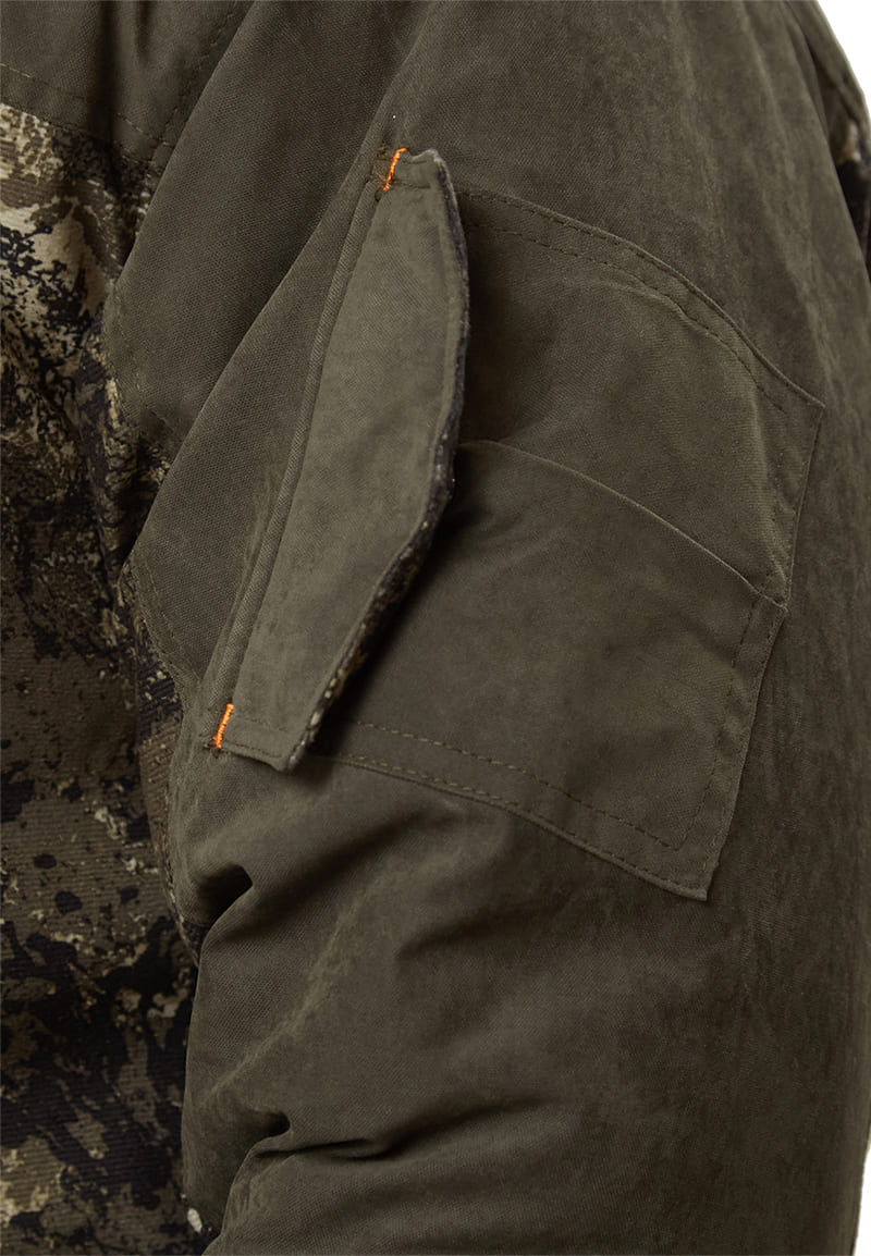 Костюм зимний «ГЕРКОН» куртка/брюки, цвет: камуфляж "серая глина"/темный хаки, ткань: Алова/Финляндия
