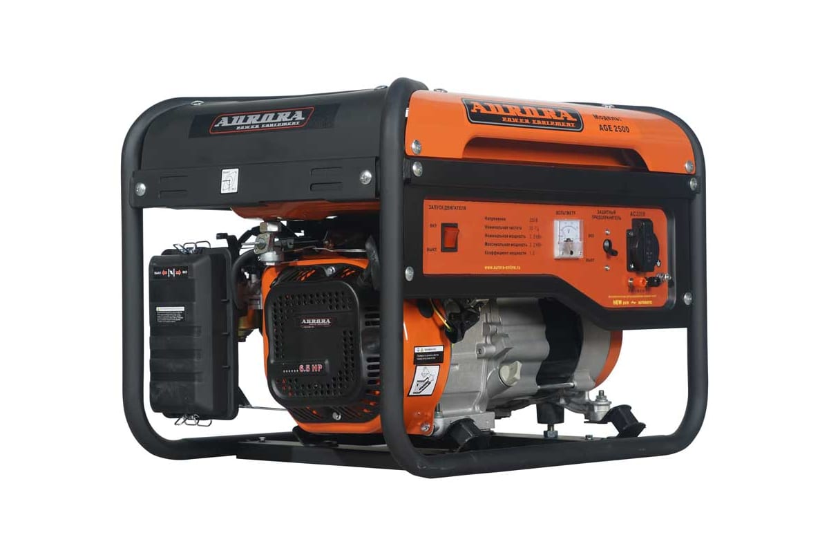 Генератор бензиновый AURORA AGE 2500 (230В, макс.2,2кВт, ном.2кВт, 15л, ручной стартер)