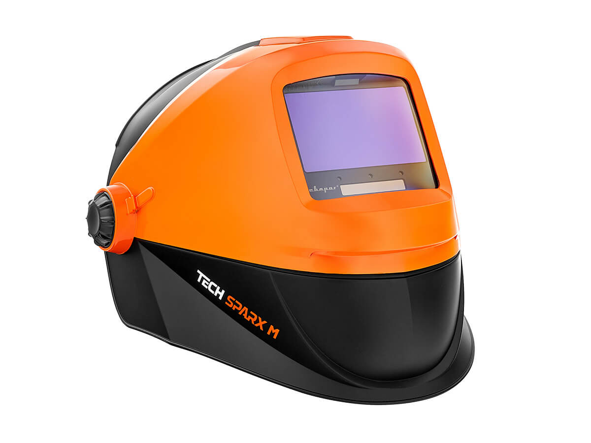 Маска сварщика (СВАРОГ) TECH SPARX M TRUE COLOR PLUS (100*60) (чёрный-оранжевый)