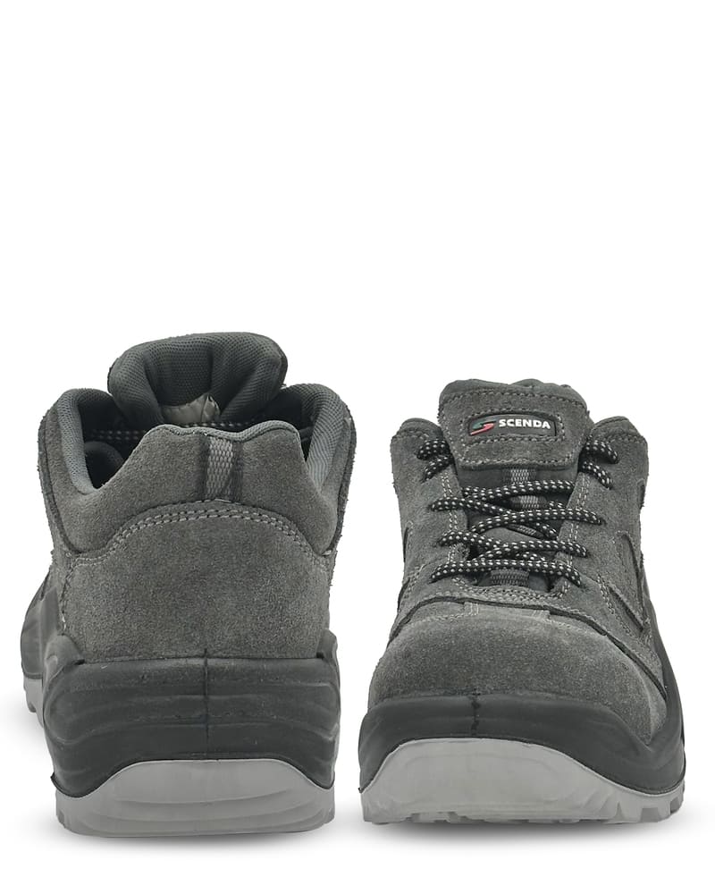 Полуботинки "ТЕХНИК", металлический подносок, натуральная кожа/текстиль, цвет: серый