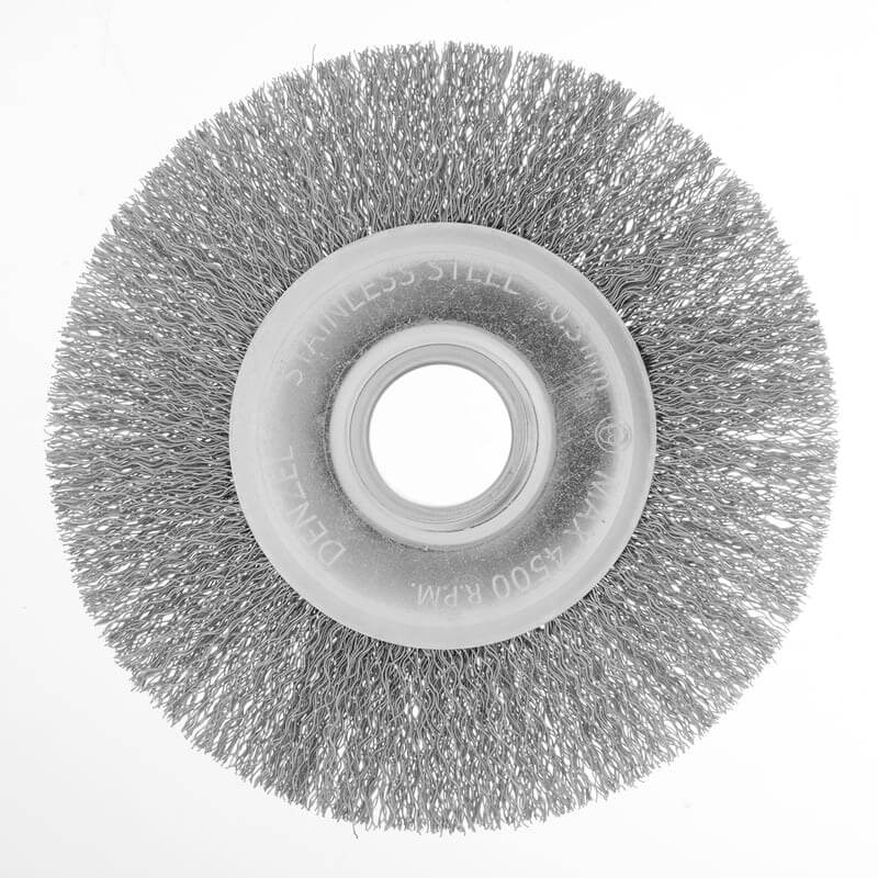 Кордщетка для УШМ DENZEL прямая радиальная витая нержавеющая мягкая 125мм х 22мм (пров.0,3мм)