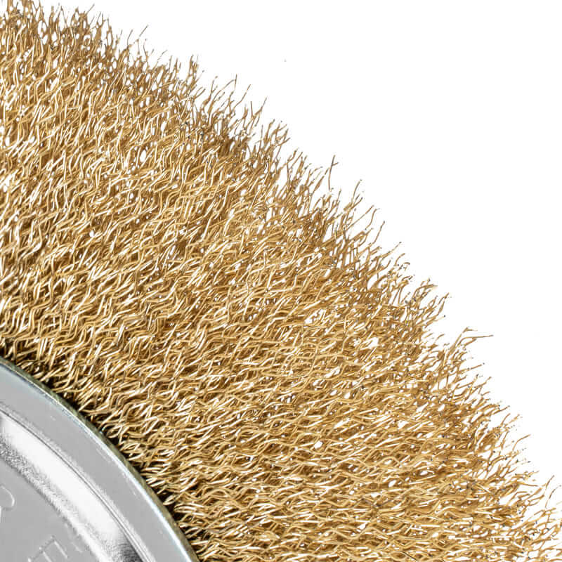 Кордщетка для УШМ MATRIX прямая радиальная витая латунированная 200мм х 22мм (пров.0,3мм)