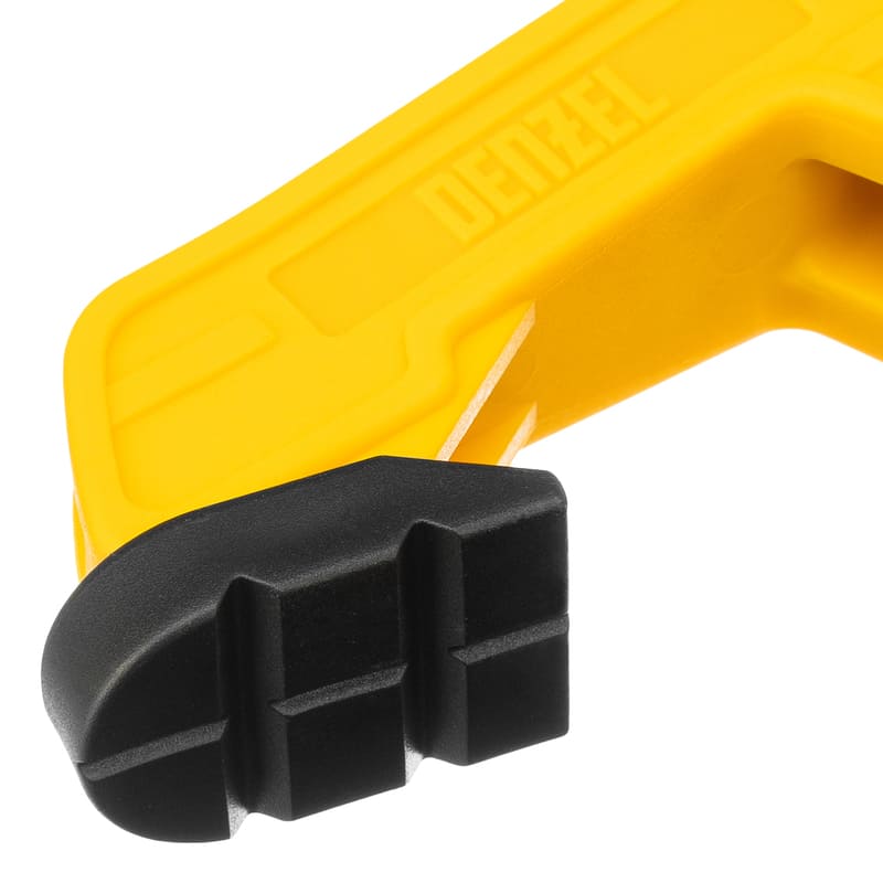 Струбцина DENZEL клещеобразная, усиленная, 65 х 50мм, двухкомпонентные рукоятки