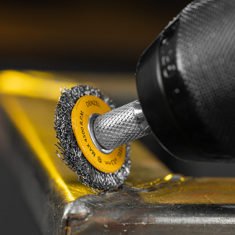 Набор кордщеток для дрели DENZEL (нерж. проволока) - 5шт (плоские)