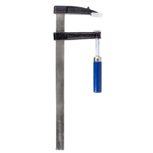 Струбцина F-образная КОБАЛЬТ 80 x 300мм, усилие 150кгс, деревянная рукоятка (чугун, сталь 45)