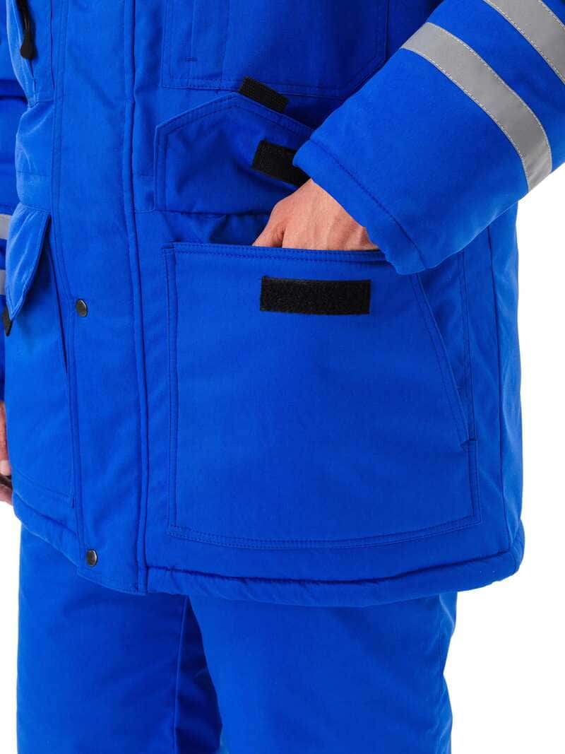 Костюм мужской "Зимник" зимний васильковый с темно-синим