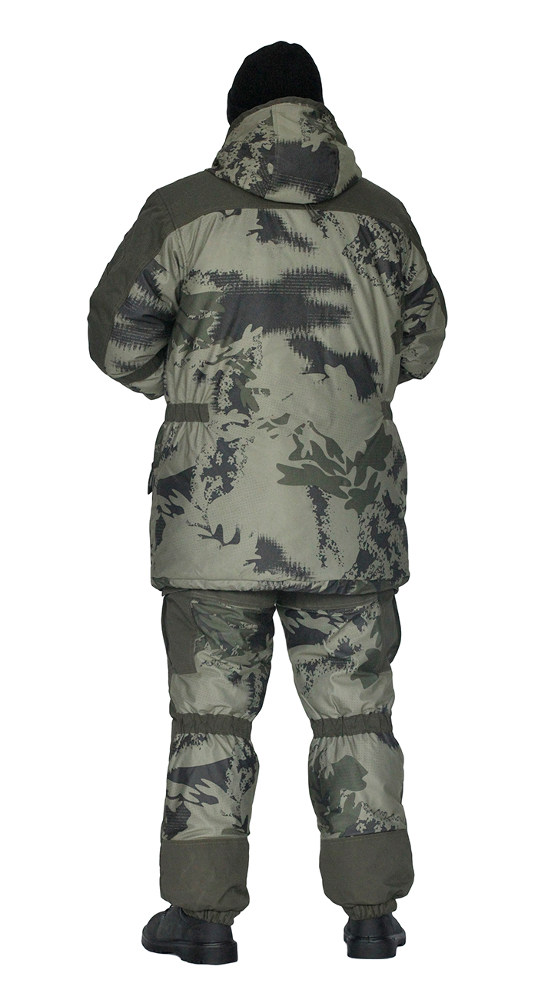Костюм зимний «ГЕРКОН» куртка/брюки, цвет: камуфляж "смог"/темный олива, ткань: Алова/Финляндия
