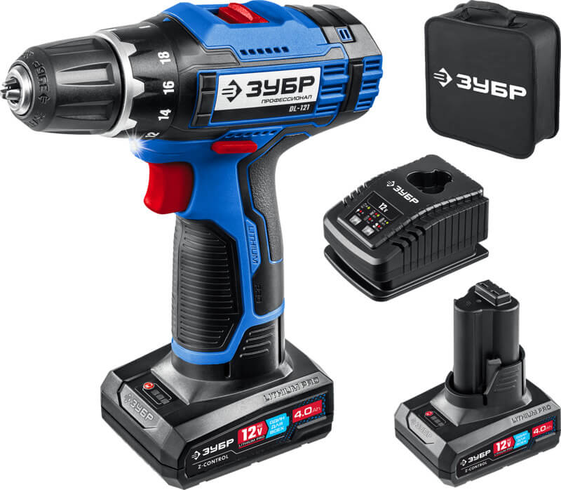 Аккумуляторная дрель-шуруповерт ЗУБР DL-121-42 (аккум. система 12V MAX LITHIUM PRO) серия ПРОФЕССИОНАЛ