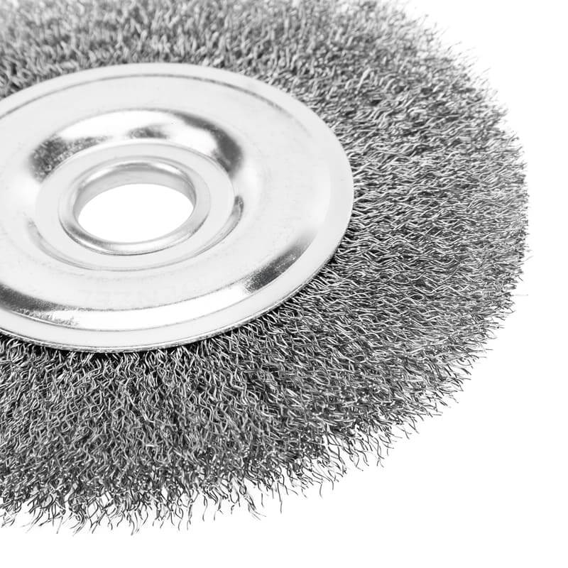 Кордщетка для УШМ DENZEL прямая радиальная витая нержавеющая мягкая 150мм х 22мм (пров.0,3мм)