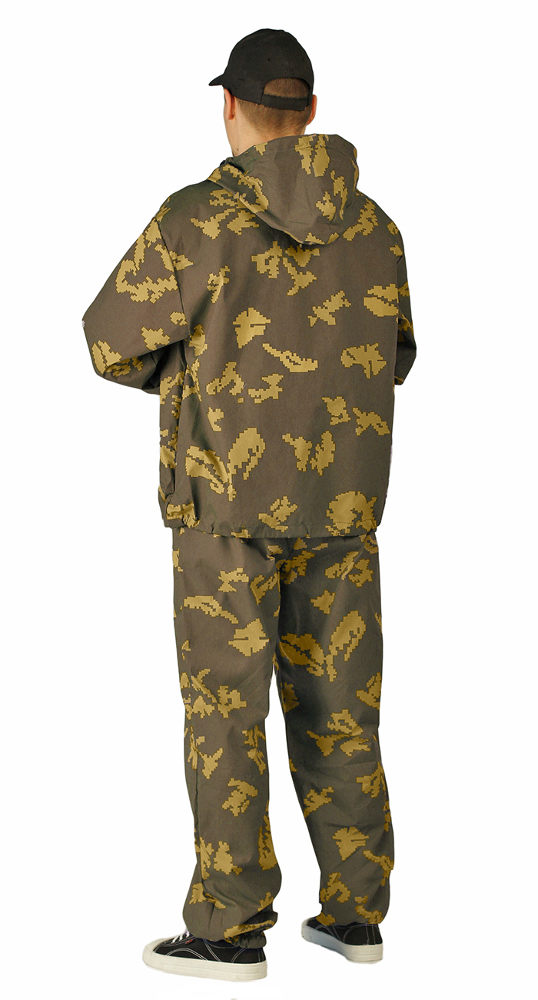 Костюм "МАСКХАЛАТ" куртка/брюки, цвет: камуфляж "Граница хаки", ткань: Сорочечная