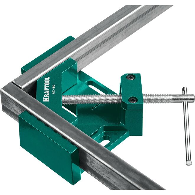 Струбцина угловая KRAFTOOL AC-80, мощная алюминиевая, глубина зажима 70мм