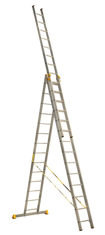 Лестница 3-х секционная алюминиевая 3*14