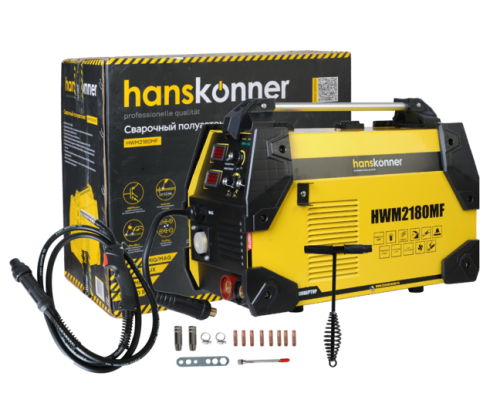 Инверторный аппарат Hanskonner HWM2180MF для полуавтоматической сварки (MIG 20-180А, MMA 20-160А)