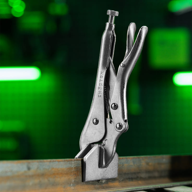 Зажим ручной СИБРТЕХ, для листового металла, с фиксатором, 205мм