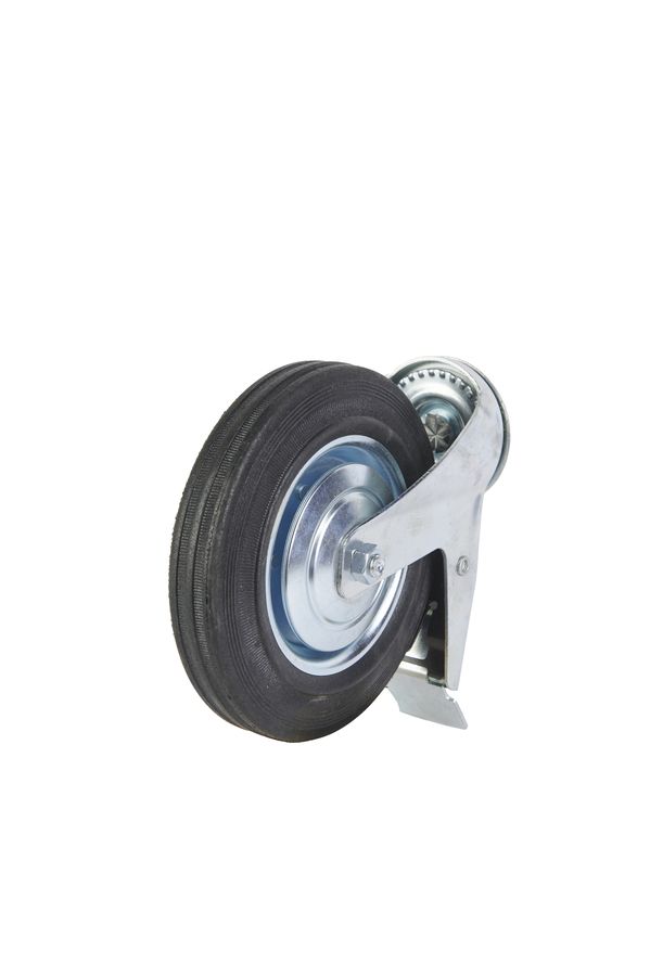 Колесо поворотное SCtB 80 200 мм резина с болтом и тормозом (F)