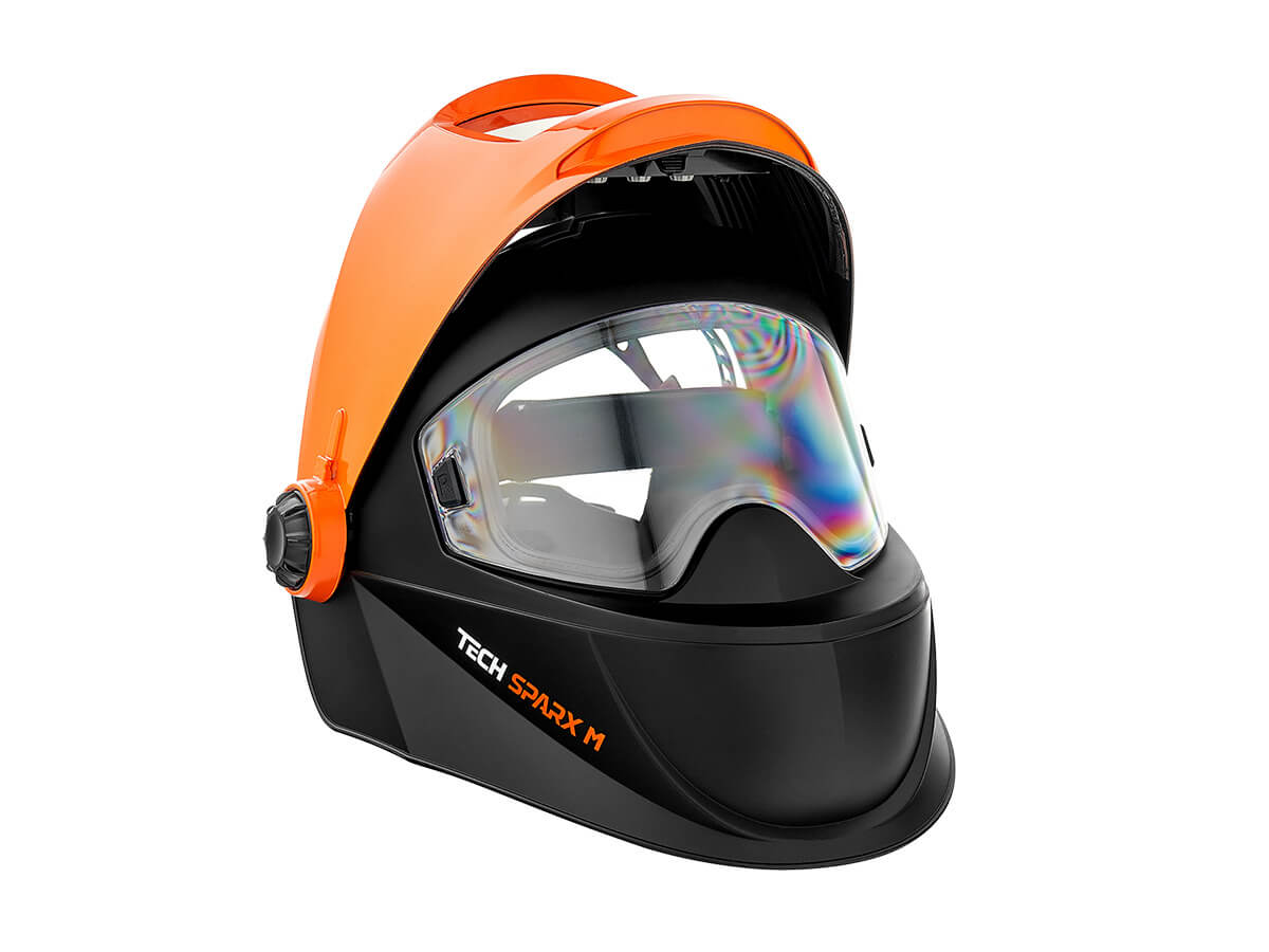 Маска сварщика (СВАРОГ) TECH SPARX M TRUE COLOR PLUS (100*60) (чёрный-оранжевый)