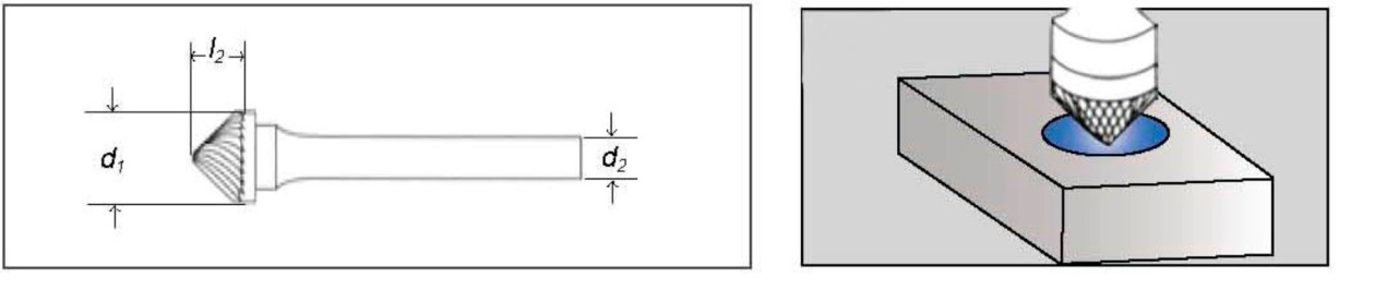 Борфреза твердосплавная SM060603KD тип K (Lраб=3, Lобщ.=50, dраб=6, dхв=6мм)