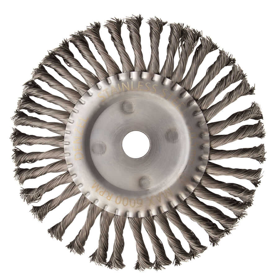 Кордщетка для УШМ DENZEL прямая радиальная витая нержавеющая 200мм х 22мм (пров.0,5мм)