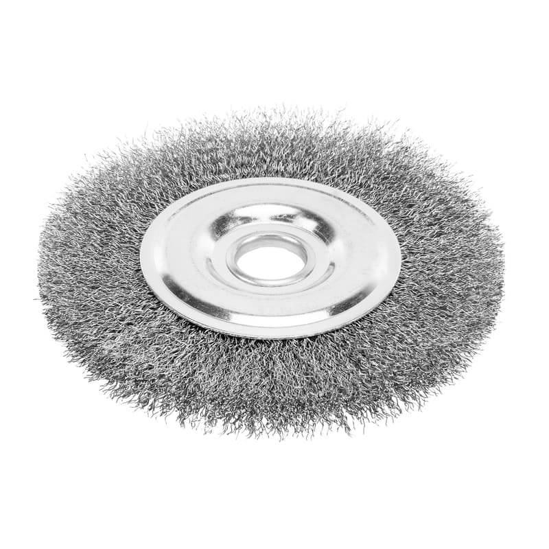 Кордщетка для УШМ DENZEL прямая радиальная витая нержавеющая мягкая 150мм х 22мм (пров.0,3мм)