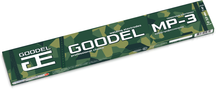 Электроды МР-3 GOODEL ЗЕЛЁНЫЕ д.3,0мм (упак.1кг)