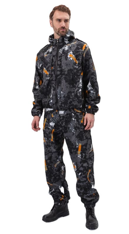 Костюм "КАСКАД" куртка/брюки, цвет: камуфляж "Панцирь", ткань: Полофлис