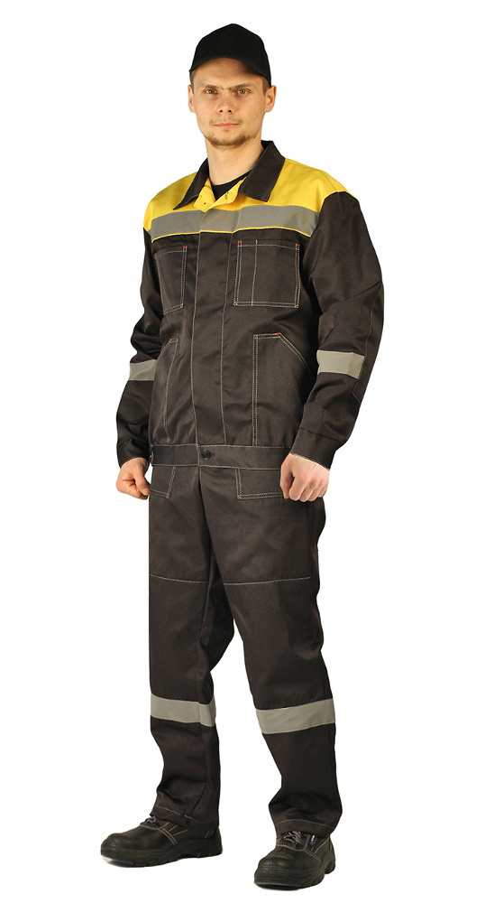 Костюм "ЛЕГИОН" куртка/полукомбинезон черный/желтый