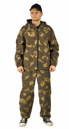 Костюм "МАСКХАЛАТ" куртка/брюки, цвет: камуфляж "Граница хаки", ткань: Сорочечная