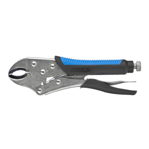Зажим ручной ПТК, полукруглые губки, с фиксатором, 215мм