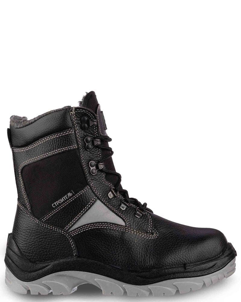 Ботинки кожаные утепленные высокие СТРОИТЕЛЬ ПУ/ТПУ, металлический подносок, антипрокольная стелька