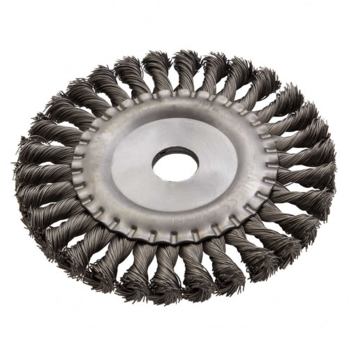 Кордщетка для УШМ DENZEL прямая радиальная витая нержавеющая 150мм х 22мм (пров.0,5мм)