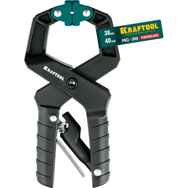 Струбцина KRAFTOOL RC- 38 зажимная, 36 х 38мм, храповой механизм жесткой фиксации, усилие сжатия 40кгс