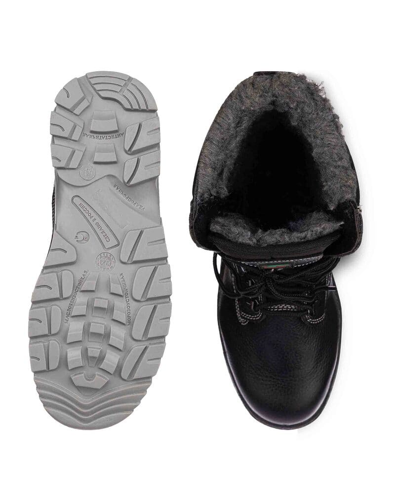 Ботинки кожаные утепленные высокие СТРОИТЕЛЬ ПУ/ТПУ, металлический подносок, антипрокольная стелька