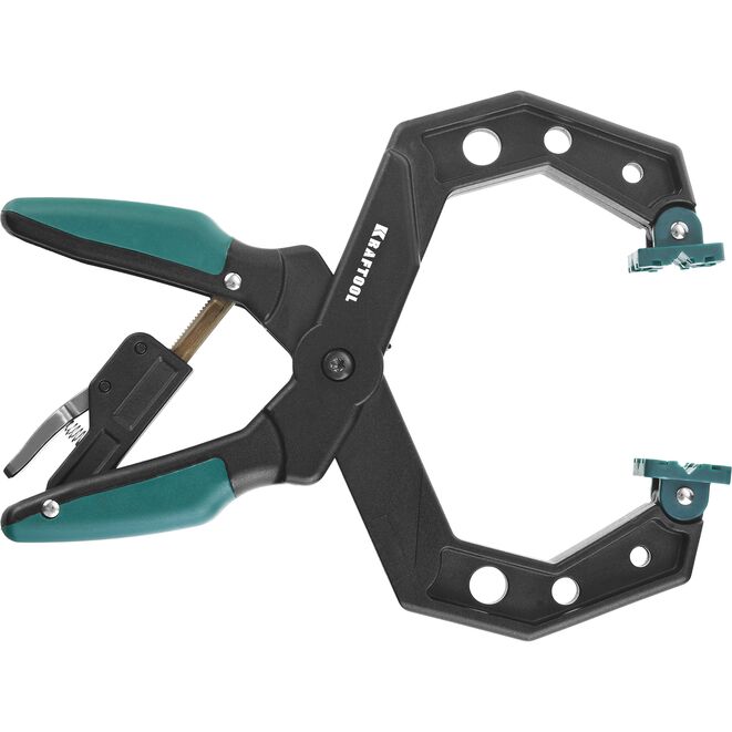 Струбцина KRAFTOOL RC-10 зажимная, 100 х 80мм, храповой механизм жесткой фиксации. усилие сжатия 40кгс