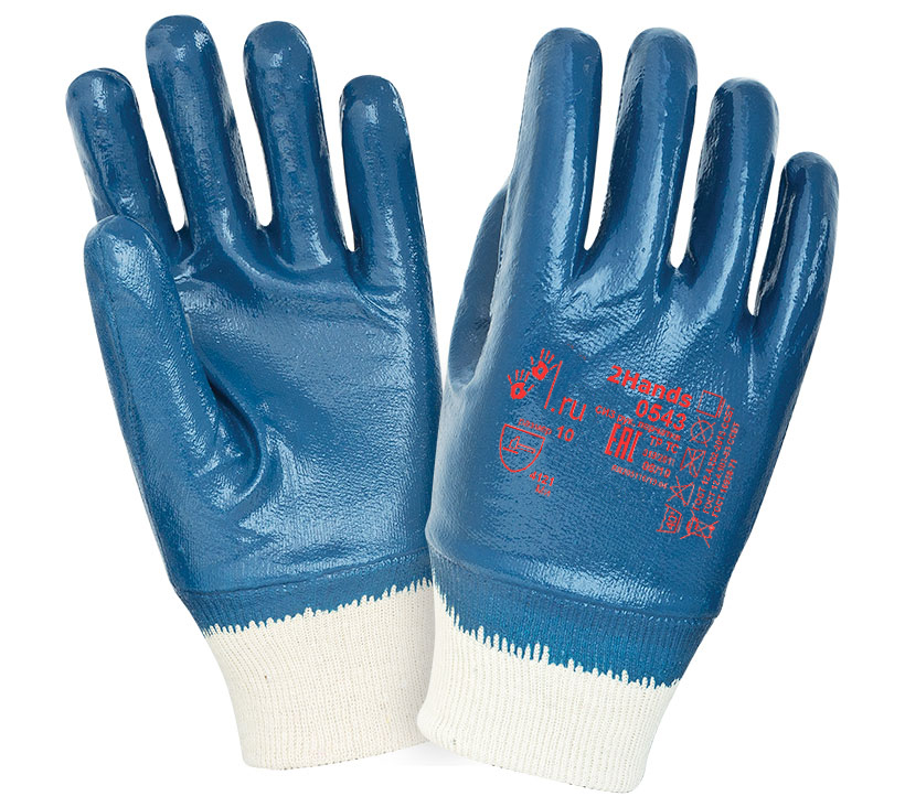 Перчатки нитриловые (манжет резинка) р.10