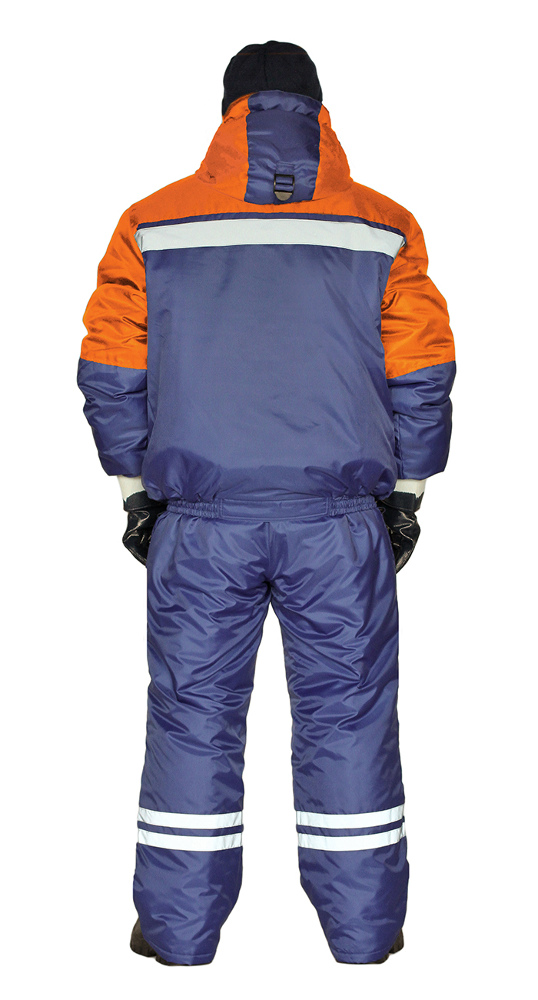 Костюм зимний "СТИМ" куртка/полукомбинезон цвет: темно-синий/оранжевый