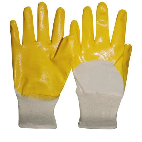 Перчатки с лёгким нитриловым покрытием (манжет резинка) (уп.120шт.) жёлтые