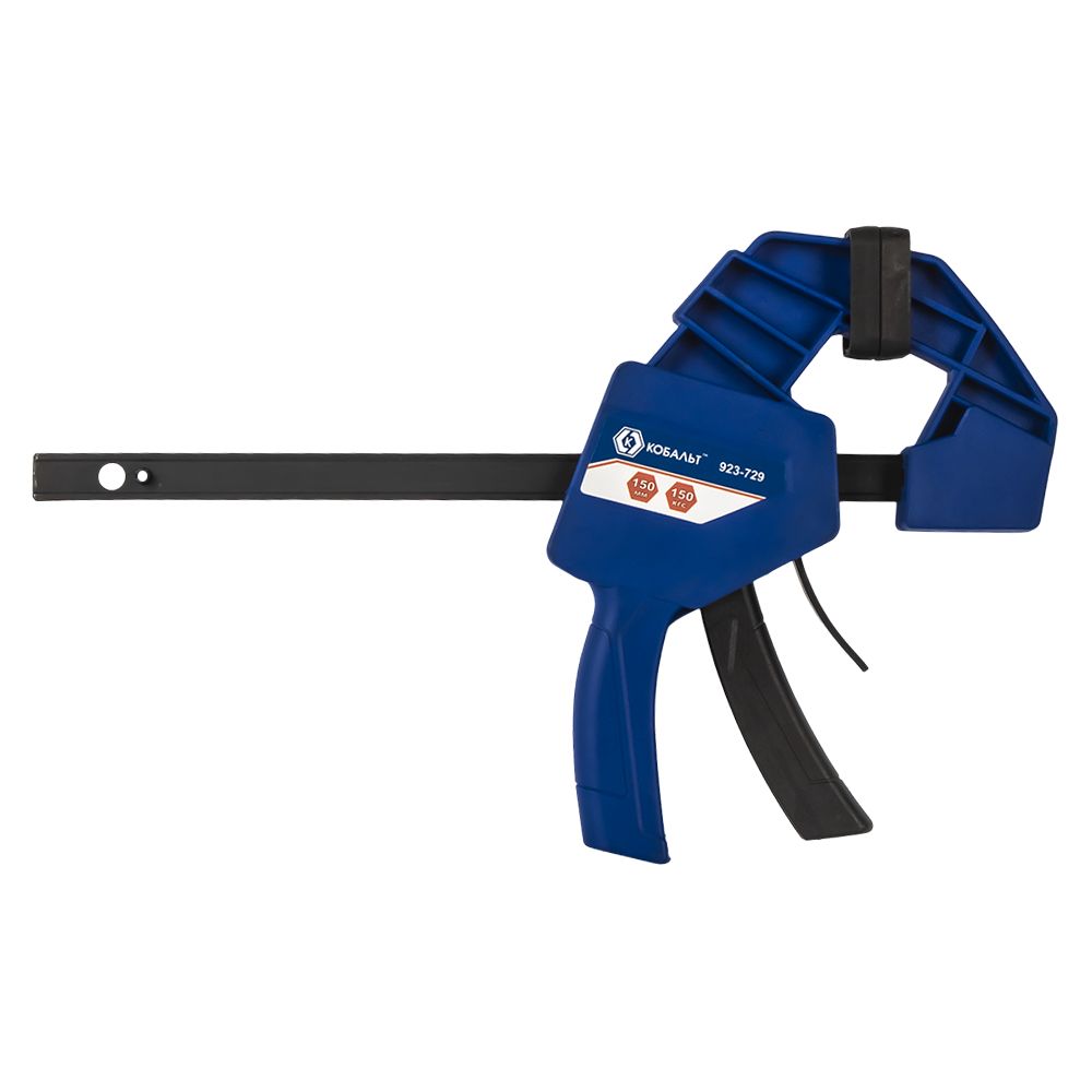 Струбцина КОБАЛЬТ пистолетная, быстрозажимная, усиленная, 150мм, СИЛА ЗАЖИМА 150 КГC