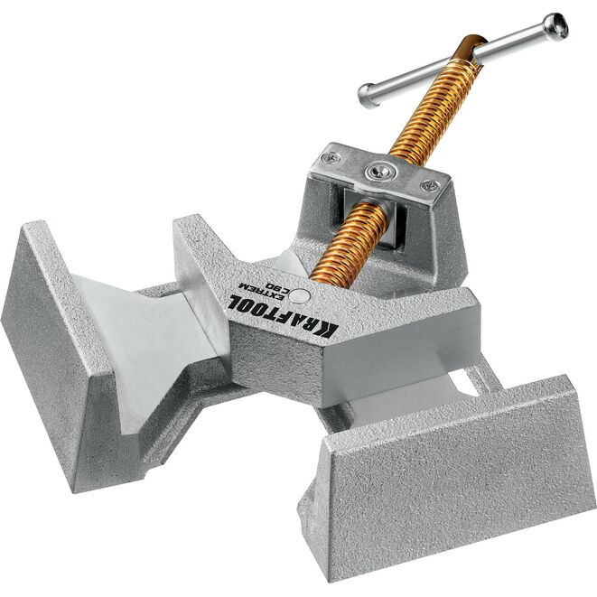 Струбцина угловая KRAFTOOL Extrem C90, экстрамощная стальная, для сварочных работ, глубина зажима 90мм
