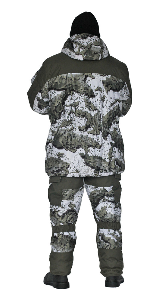 Костюм зимний «ГРАСК» куртка/полукомбинезон цвет: камуфляж "белые соты"/темный олива, ткань: Алова/Финляндия
